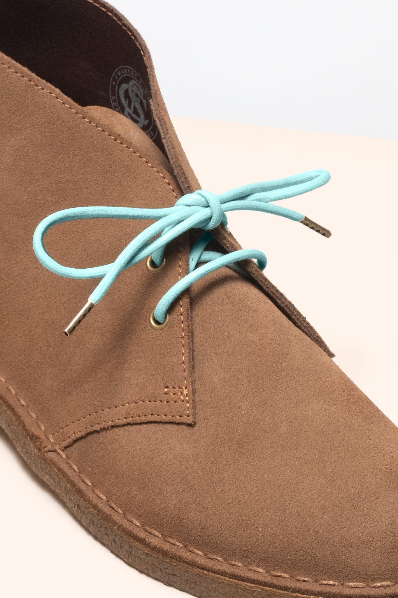 Mint Green - 4mm round waxed shoelaces for boots and shoes made from 100% organic cotton - Senkels