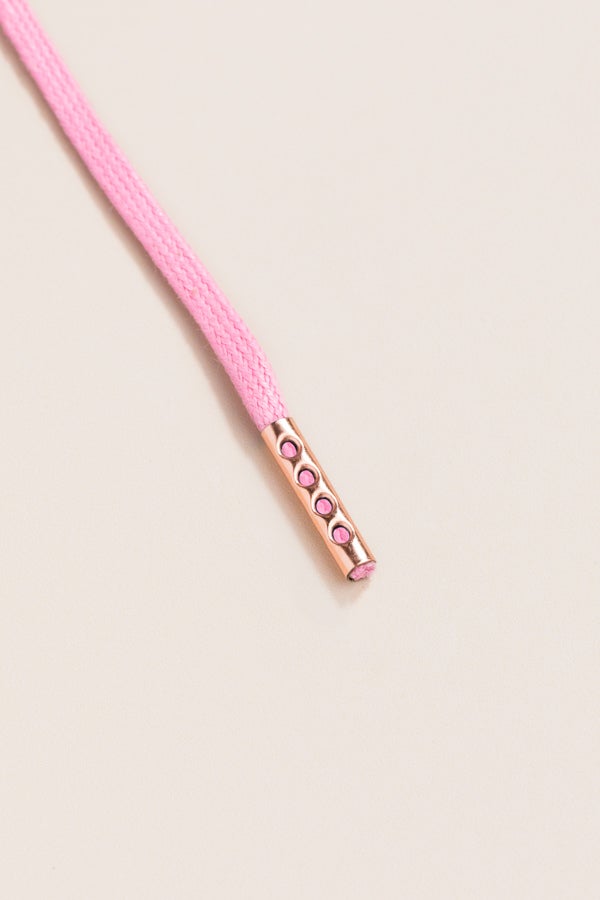 Pastel Pink - 4mm round waxed shoelaces for boots and shoes made from 100% organic cotton - Senkels
