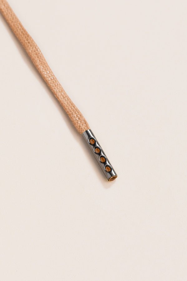Taupe - 4mm round waxed shoelaces for boots and shoes made from 100% organic cotton - Senkels