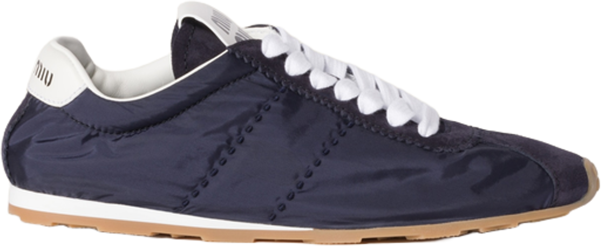 Miu Miu Plume Technical Fabric And Suede Sneakers