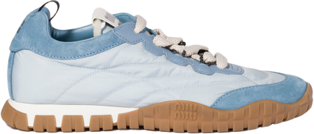 Miu Miu Tyre Technical Fabric And Suede Sneakers