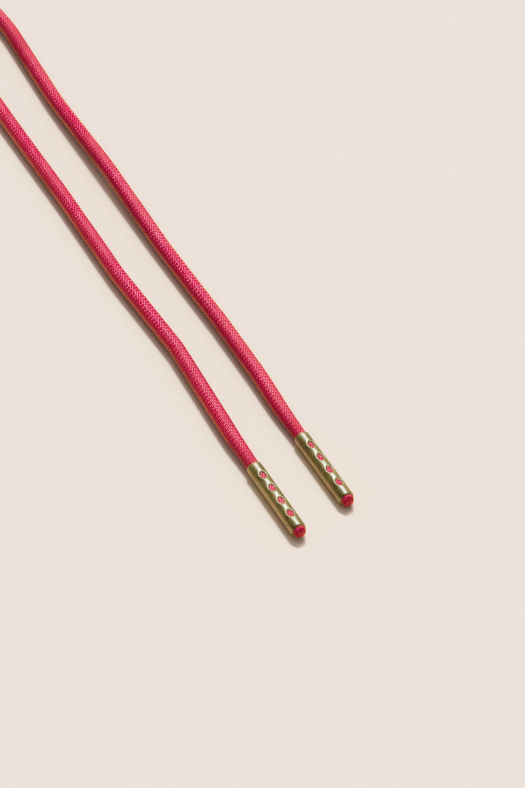Senkels Cerise Pink 2.5mm Round Waxed Shoelaces with Brass Aglets