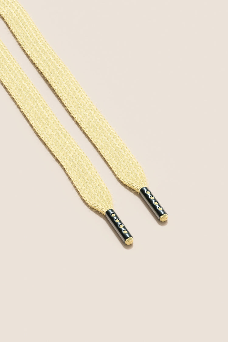 Senkels Chardonnay Sneaker Shoelaces with Black Nickel Aglets