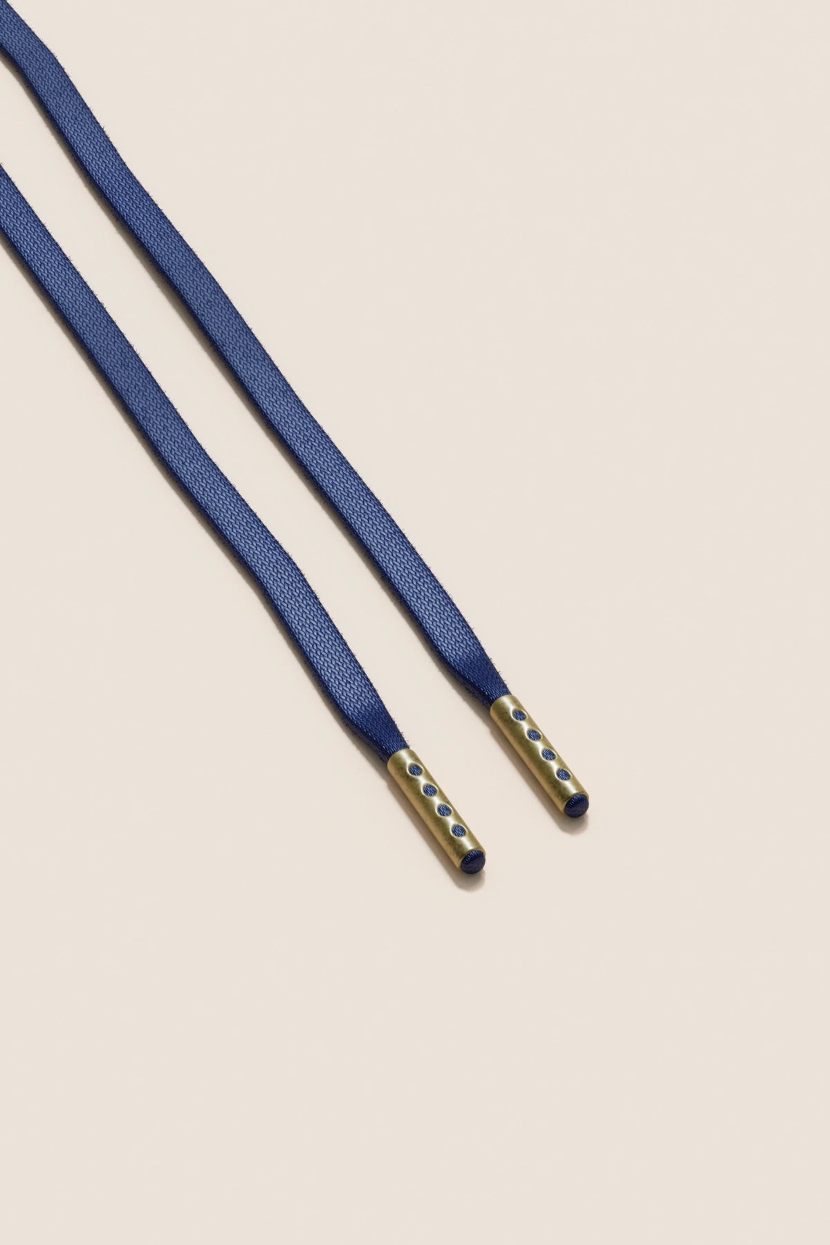 Senkels Navy 3mm Flat Waxed Shoelaces with Brass Aglets