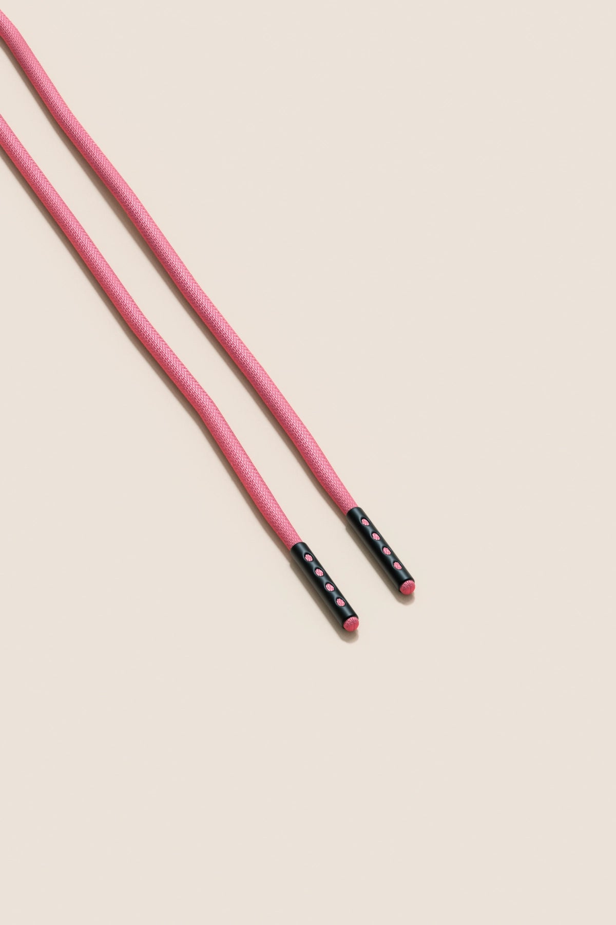 Senkels Pink 2.5mm Round Waxed Shoelaces with Black Matte Aglets