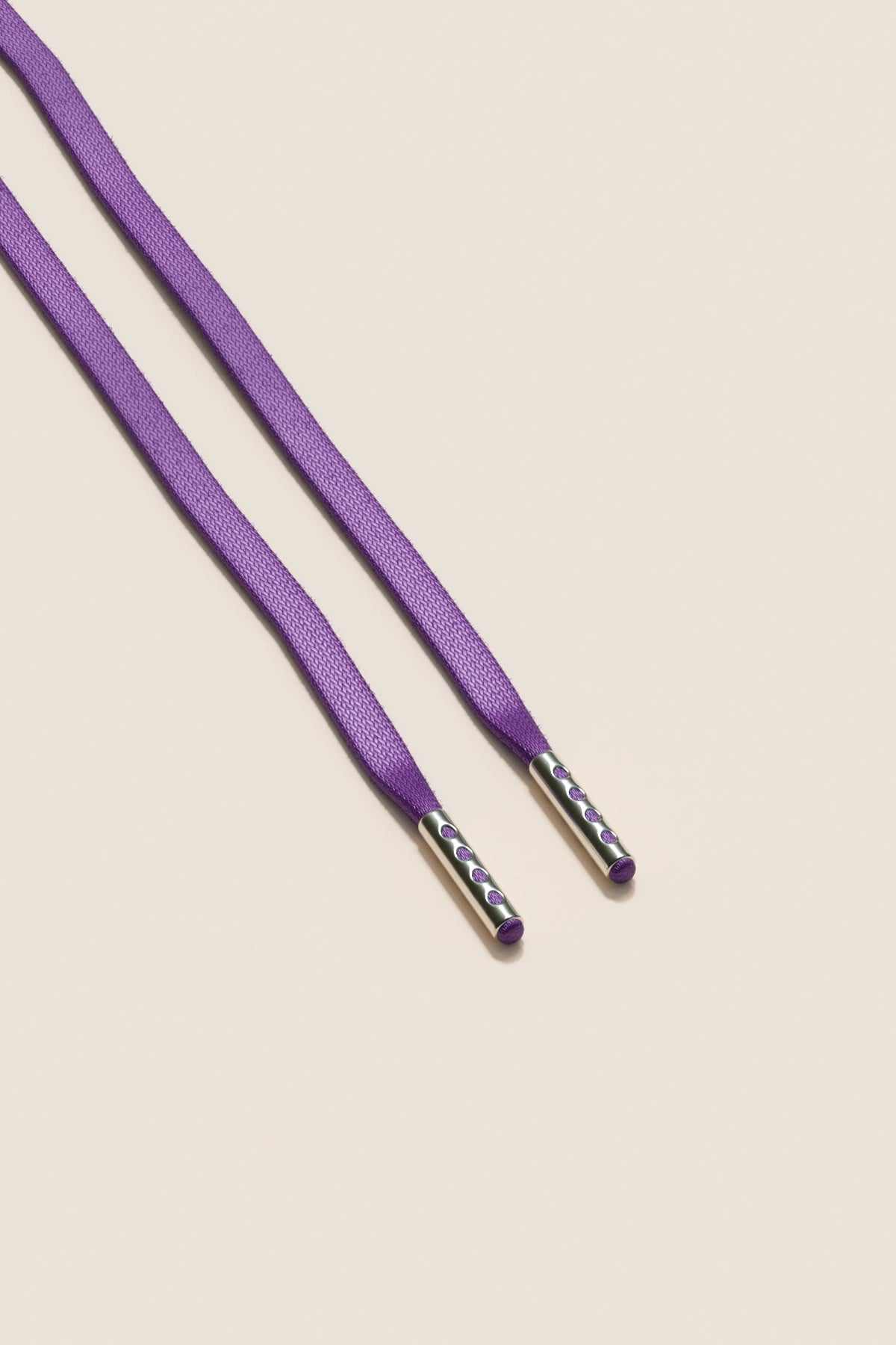 Senkels Purple 3mm Flat Waxed Shoelaces with Nickel Aglets