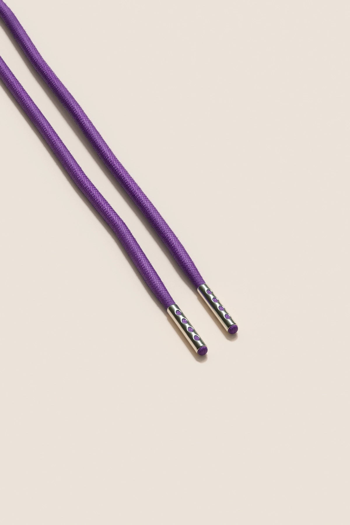 Senkels Purple 4mm Round Waxed Shoelaces with Nickel Aglets