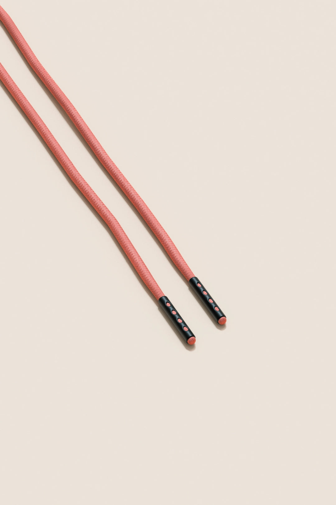 Senkels Salmon 2.5mm Round Waxed Shoelaces with Black Matte Aglets