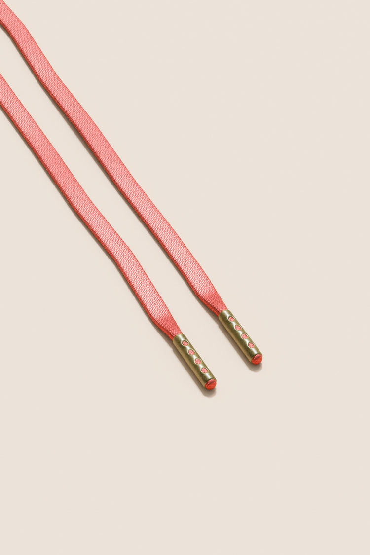 Senkels Salmon 3mm Flat Waxed Shoelaces with Brass Aglets