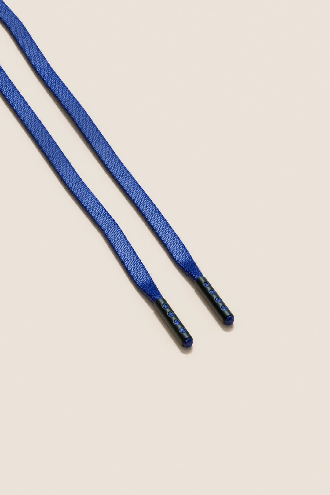 Senkels Sapphire Blue 3mm Flat Waxed Shoelaces with Black Matte Aglets