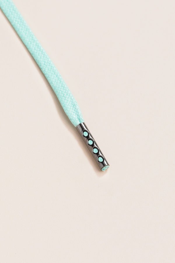 Mint Green - 4mm round waxed shoelaces for boots and shoes made from 100% organic cotton - Senkels