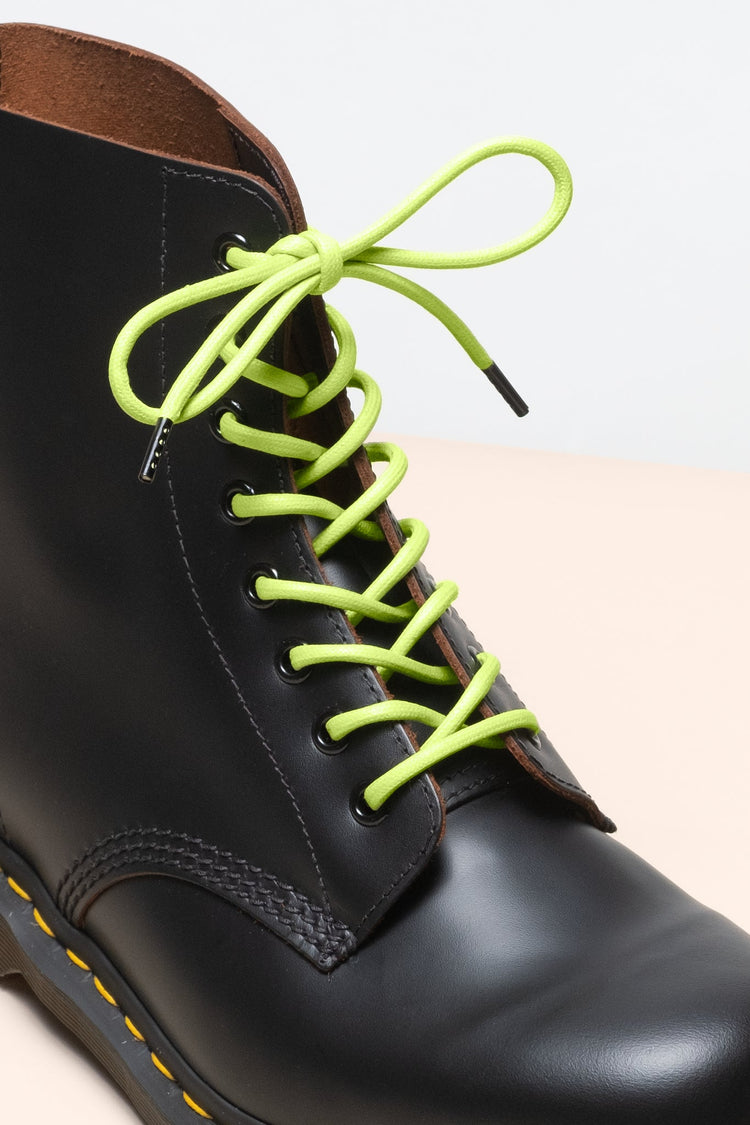 Pastel Green- 4mm round waxed shoelaces for boots and shoes made from 100% organic cotton - Senkels