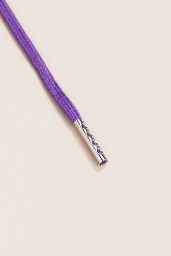 Purple - 4mm round waxed shoelaces for boots and shoes made from 100% organic cotton - Senkels