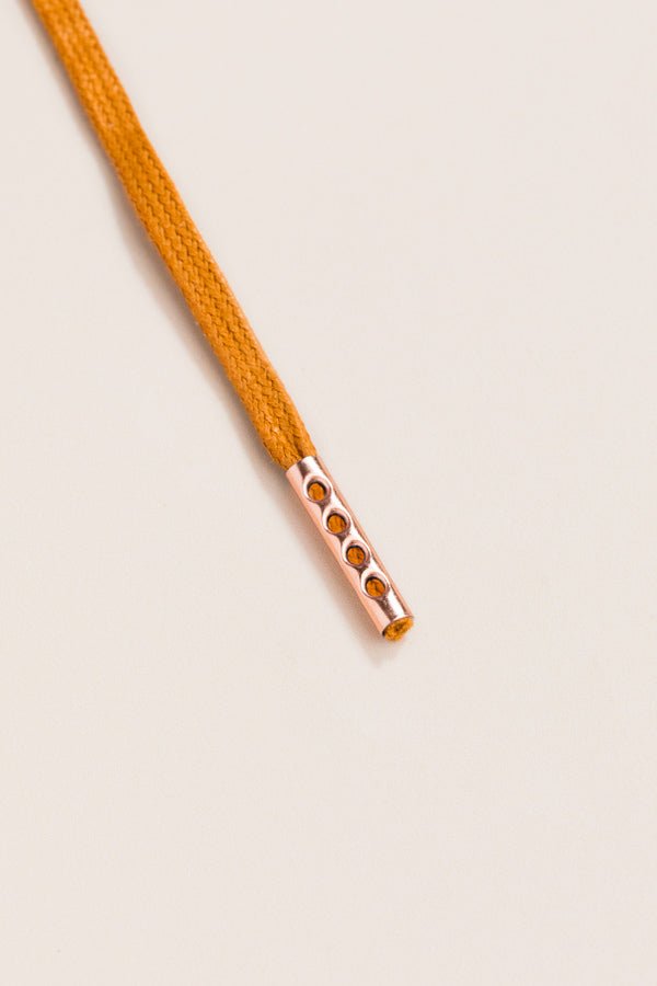 Saddle Brown - 4mm round waxed shoelaces for boots and shoes made from 100% organic cotton - Senkels