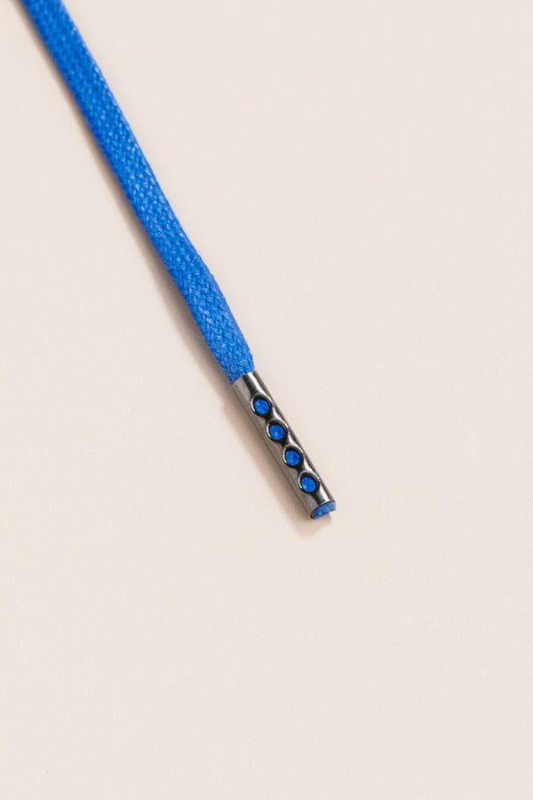 Sapphire Blue - 4mm round waxed shoelaces for boots and shoes made from 100% organic cotton - Senkels