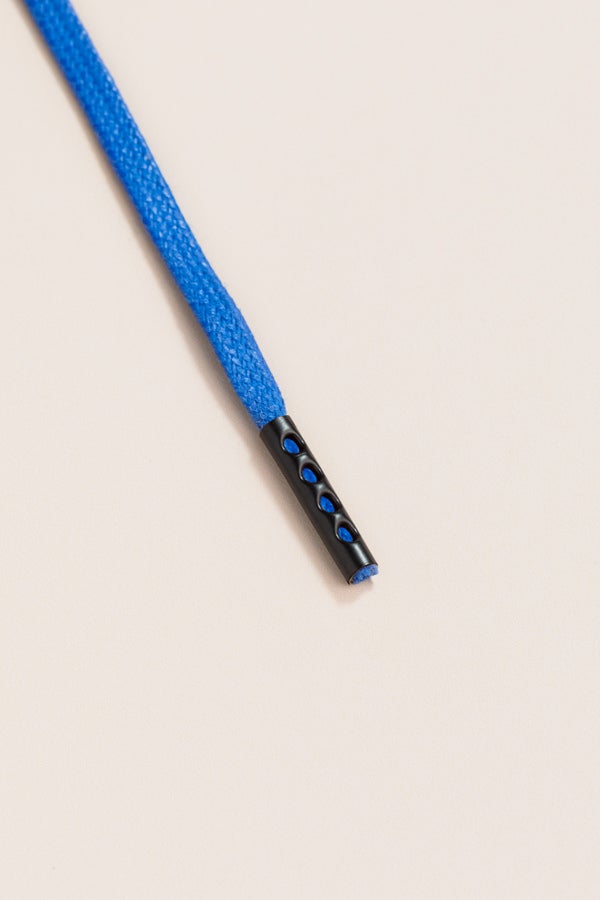 Sapphire Blue - 4mm round waxed shoelaces for boots and shoes made from 100% organic cotton - Senkels