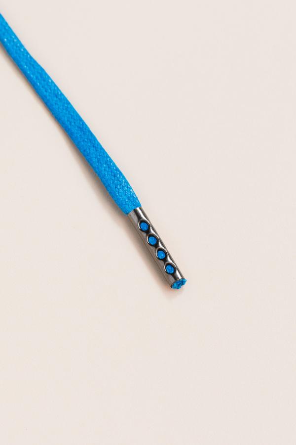 Yale Blue - 3mm Flat Waxed Shoelaces