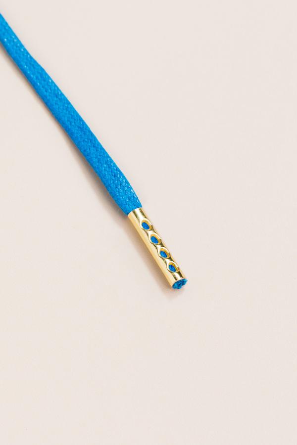 Yale Blue - 3mm Flat Waxed Shoelaces